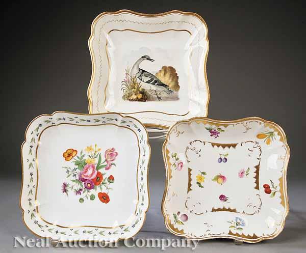 Appraisal: A Paris Porcelain Square Cake Dish c - decorated with