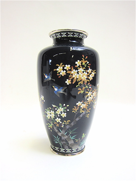 Appraisal: JAPANESE CLOISONNE VASE high shouldered in classic style having white