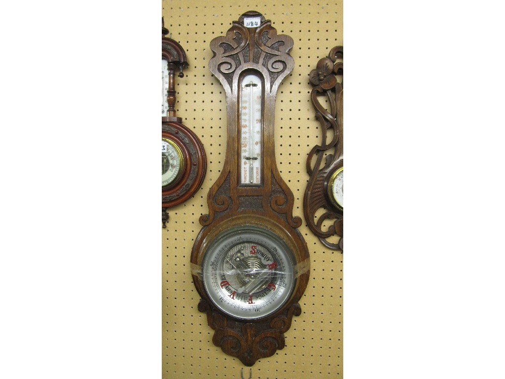 Appraisal: Victorian oak wall barometer