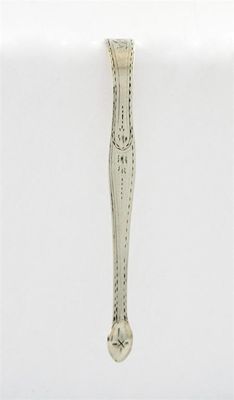 Appraisal: A pair of George III silver bright-cut sugar tongs by