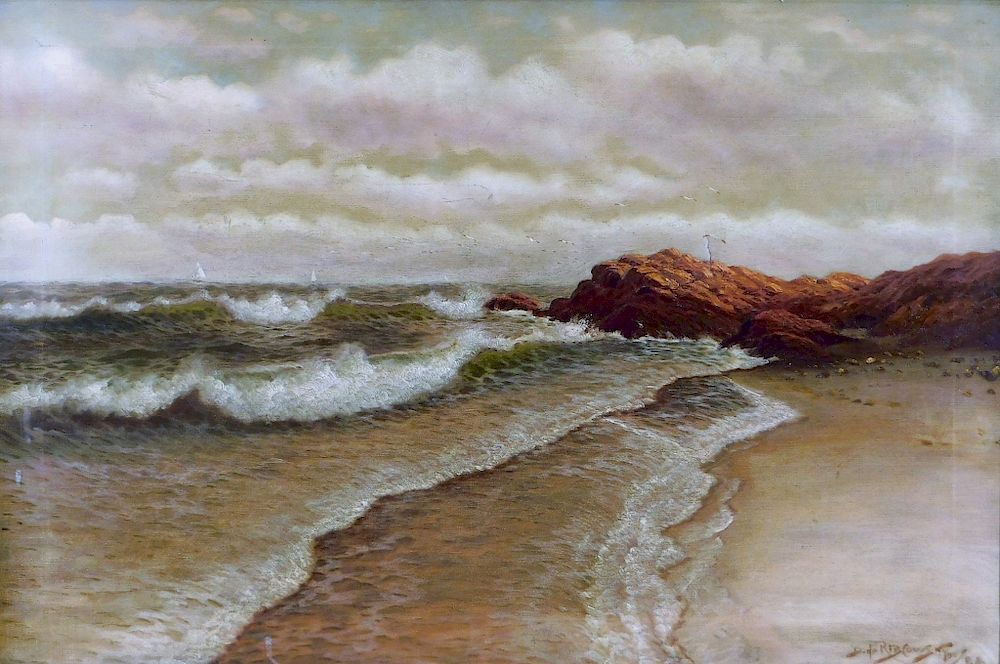 Appraisal: Richard Dey De Ribcowsky Coastal Seascape Painting California Argentina Europe