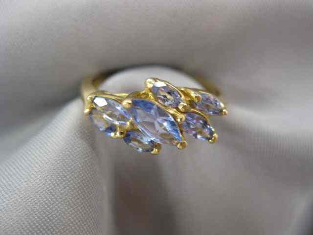 Appraisal: Tanzanite Ring marquis gems totaling carat in k yellow gold