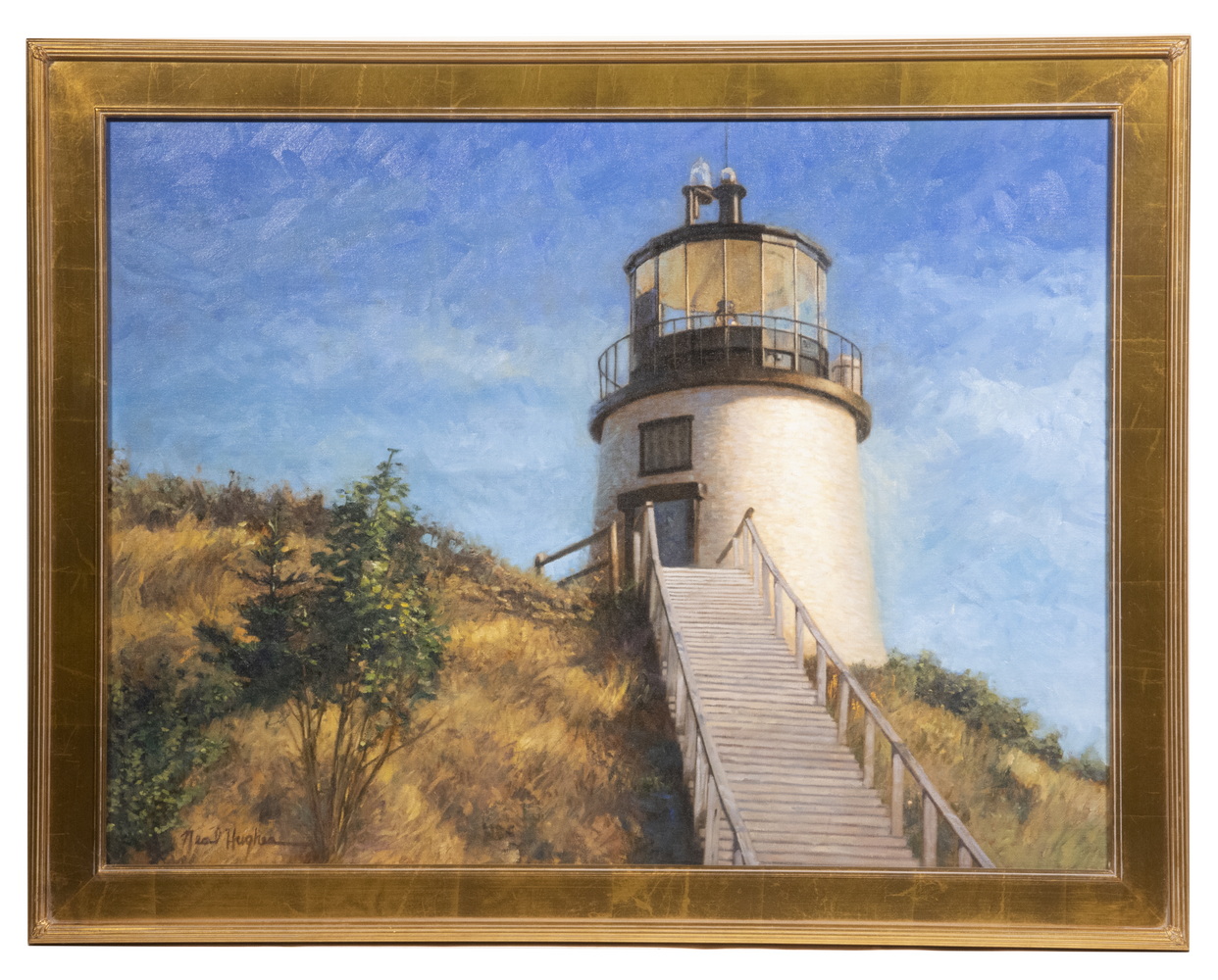 Appraisal: NEAL HUGHES CONTEMPORARY NEW JERSEY Owls Head Light oil on