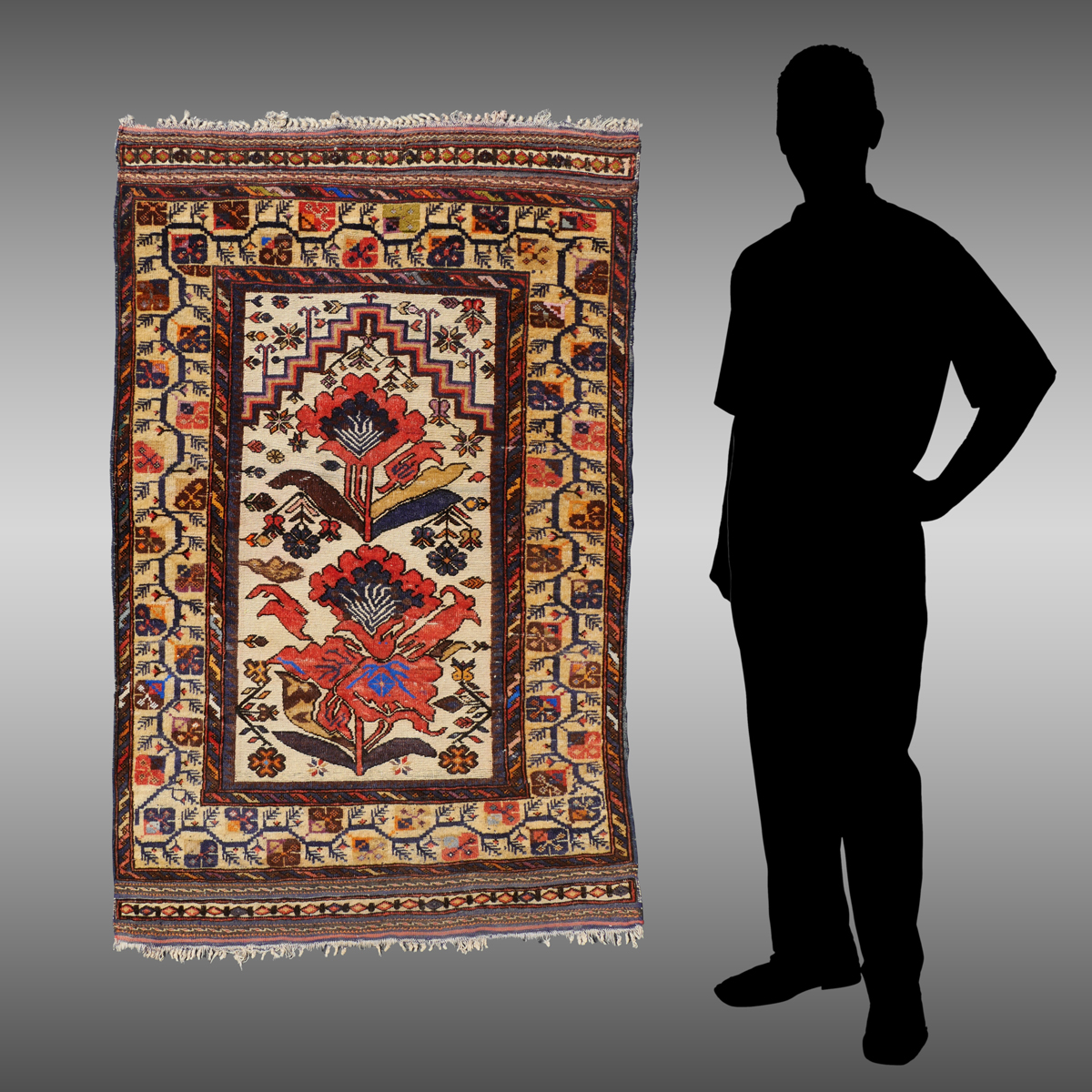 Appraisal: TURKISH HAND KNOTTED SOUMAK FLATWEAVE WOOL PRAYER RUG ' X