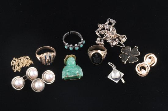 Appraisal: LOT MISC SMALL ITEMS JEWELRY Pair sterling and cultured pearl