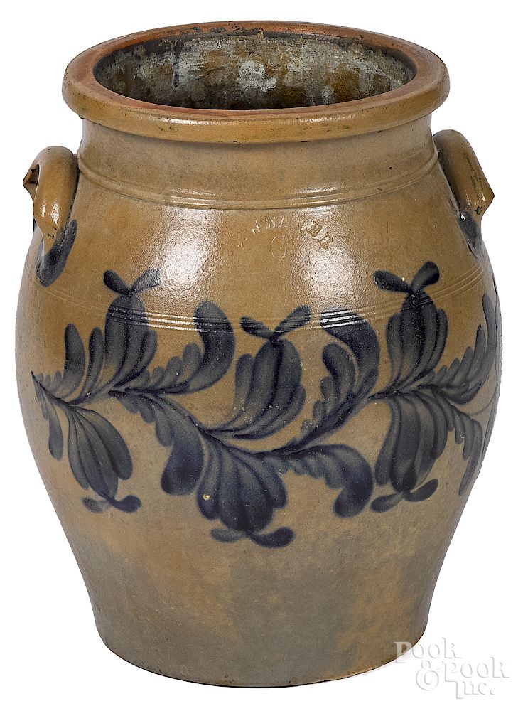 Appraisal: J Weaver Beaver Pennsylvania six-gallon stoneware crock Exclusive on Bidsquare