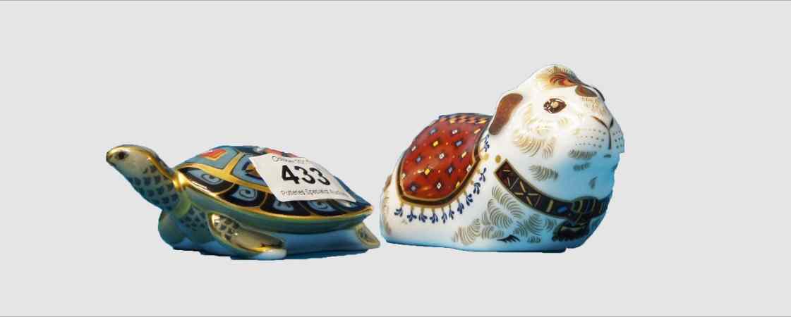 Appraisal: Royal Crown Derby Paperweights Terrapin and Guinea Pig both Silver