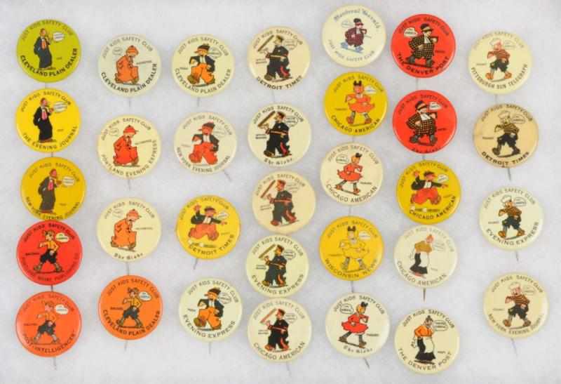 Appraisal: Lot of Just Kids Safety Club Pinbacks Circa s Gathered