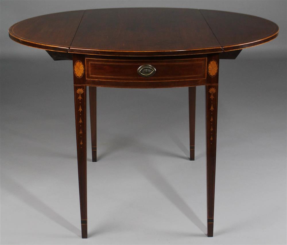 Appraisal: FEDERAL INLAID MAHOGANY PEMBROKE TABLE NEW YORK having a rectangular