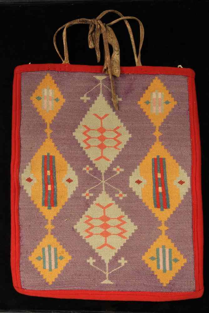 Appraisal: NATIVE AMERICAN BAG - th c Germantown Woven Bag with