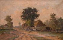 Appraisal: G Brons circa th Century Country Landscape Oil on canvas