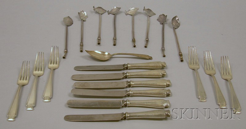 Appraisal: Whiting Sterling Partial Flatware Set and Eight Mexican Sterling Stirrers