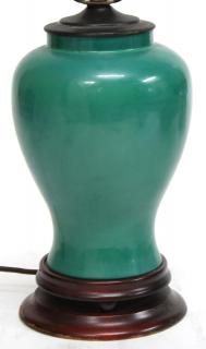 Appraisal: Vintage Porcelain Teal Vintage porcelain lamp Chinese- or Asian-inspired on