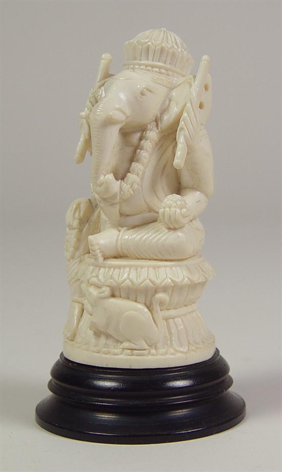 Appraisal: Carved Ivory Figure of Ganesha Mid th Century Elephant-headed God