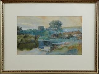 Appraisal: English School View Across the River late th c watercolor