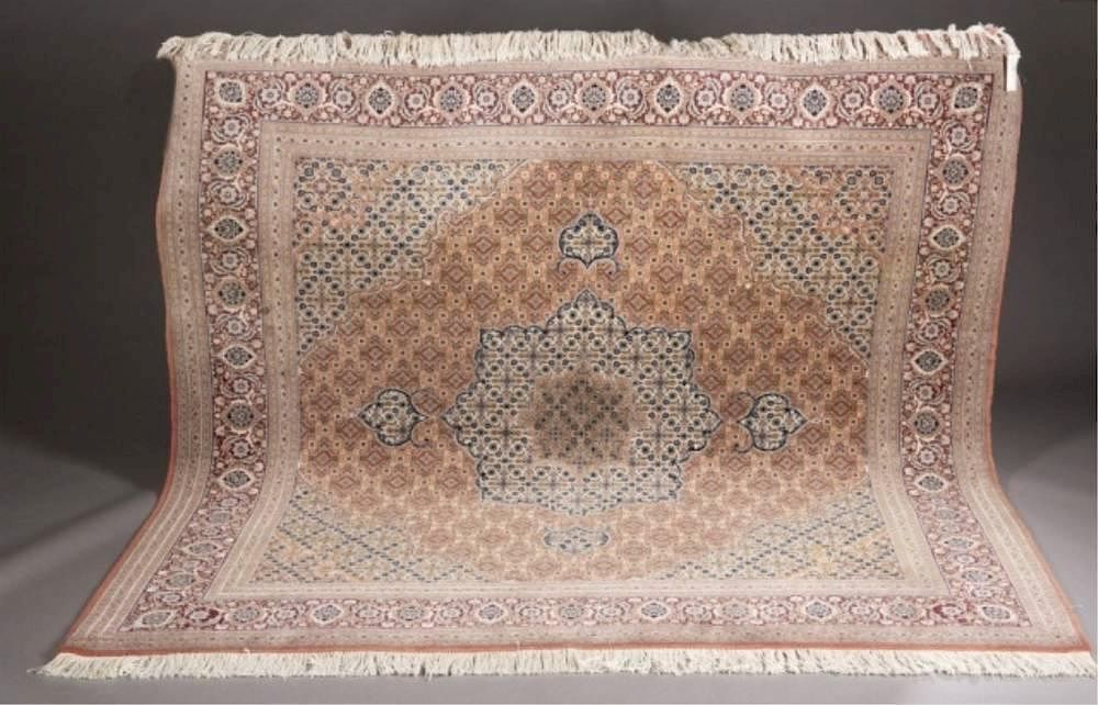 Appraisal: A Persian Tabriz Rug with Center Medallion A Persian square