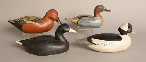 Appraisal: Group of decoys th c including a green wing teal