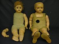 Appraisal: PAIR OF COMPOSITION DOLLS WITH VOICE BOX Composition bodies sleep