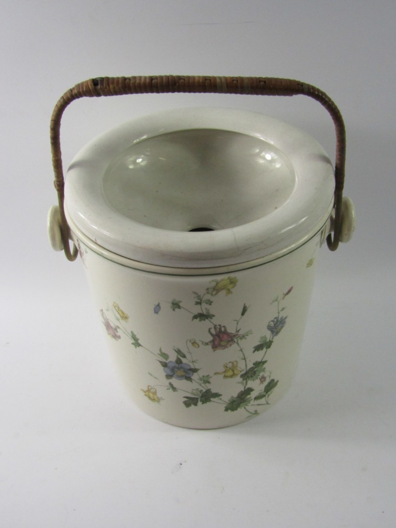 Appraisal: A Copeland Spode pottery slop bucket decorated with meadow flowers