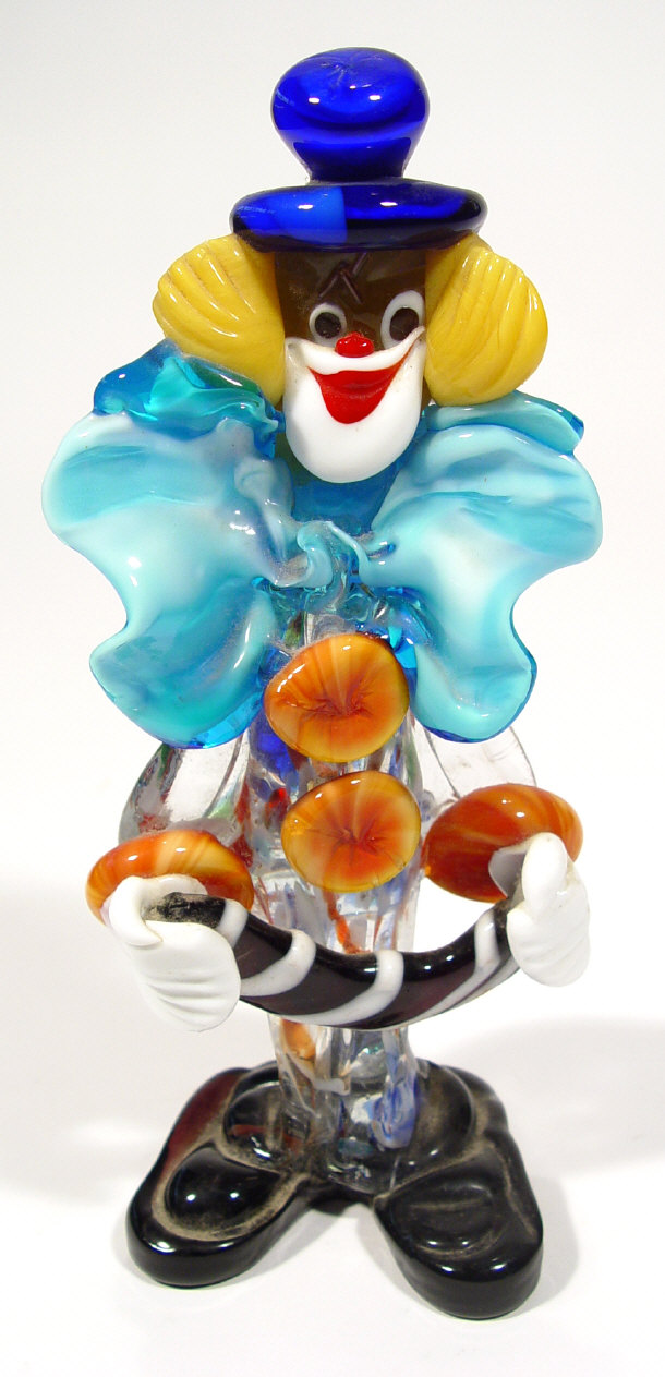 Appraisal: Murano colourful glass clown playing an accordian cm high