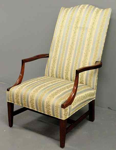 Appraisal: Mahogany Martha Washington style lolling chair by Biggs of Virginia