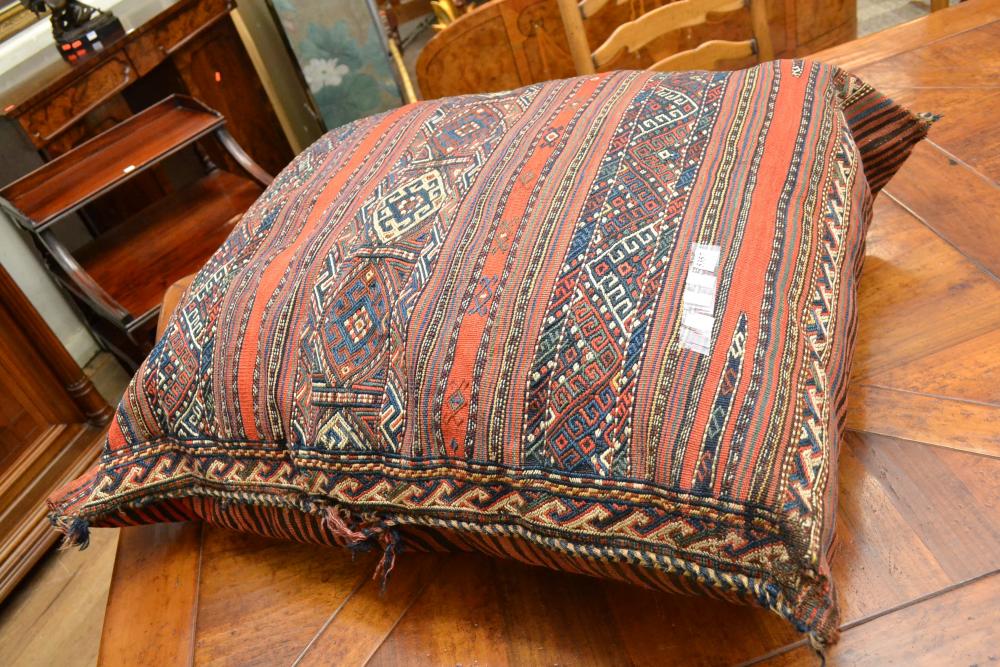 Appraisal: A LARGE PERSIAN WOOLEN HAND MADE CARPET BAG PILLOW A