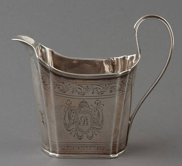 Appraisal: A George III silver cream jug Abraham Peterson London Decorated