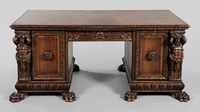 Appraisal: Italian Baroque Style Carved Desk probably Italian th century writing