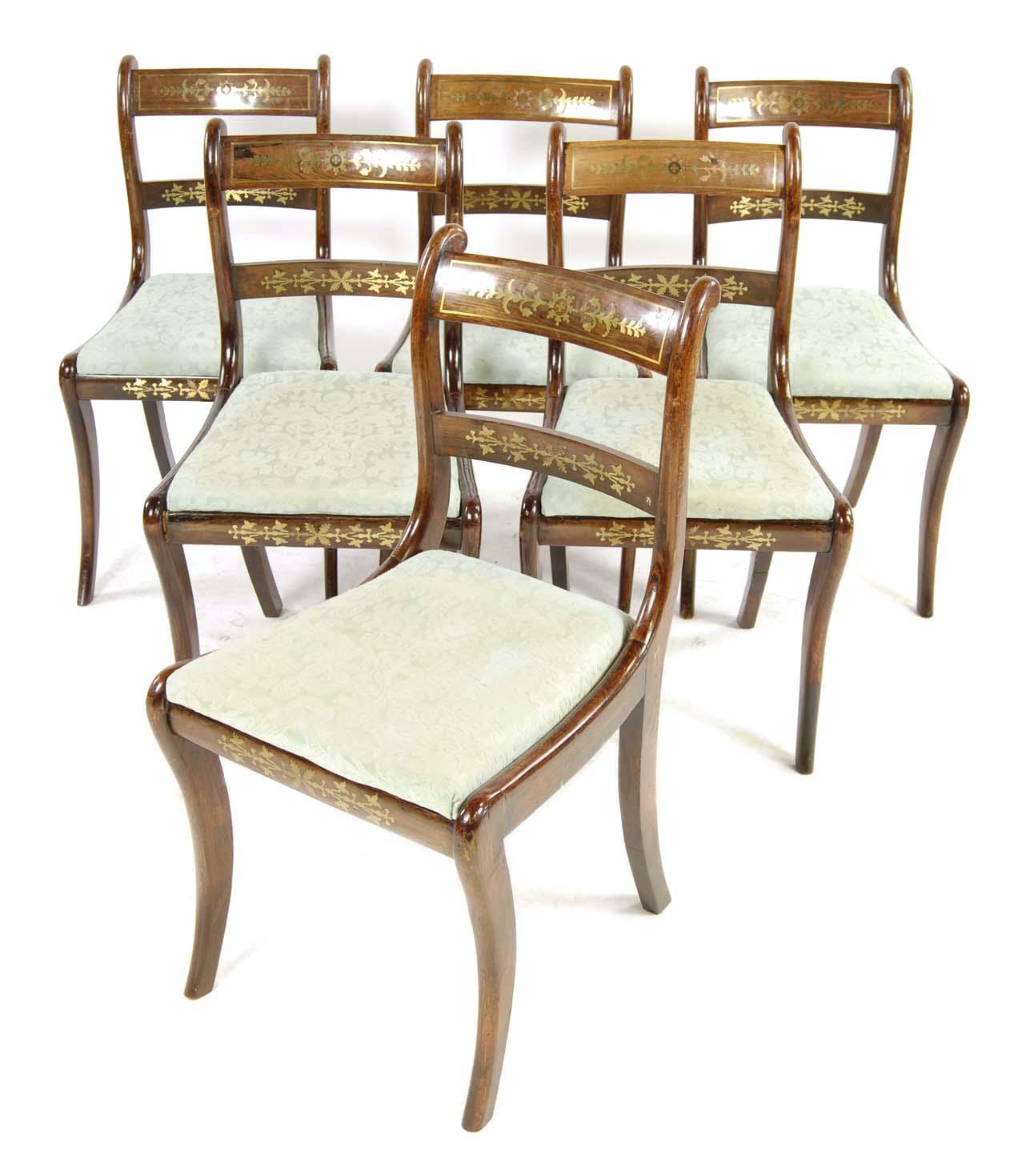 Appraisal: A set of six Regency rosewood