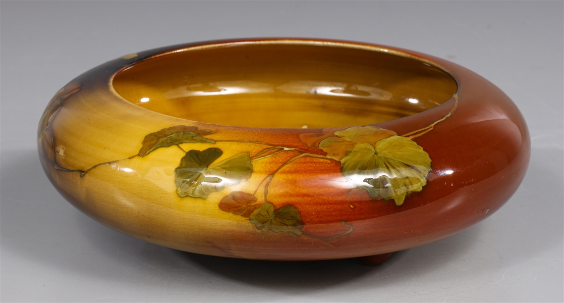 Appraisal: Antique Rookwood Pottery footed bowl with ginkgo leaf detail around