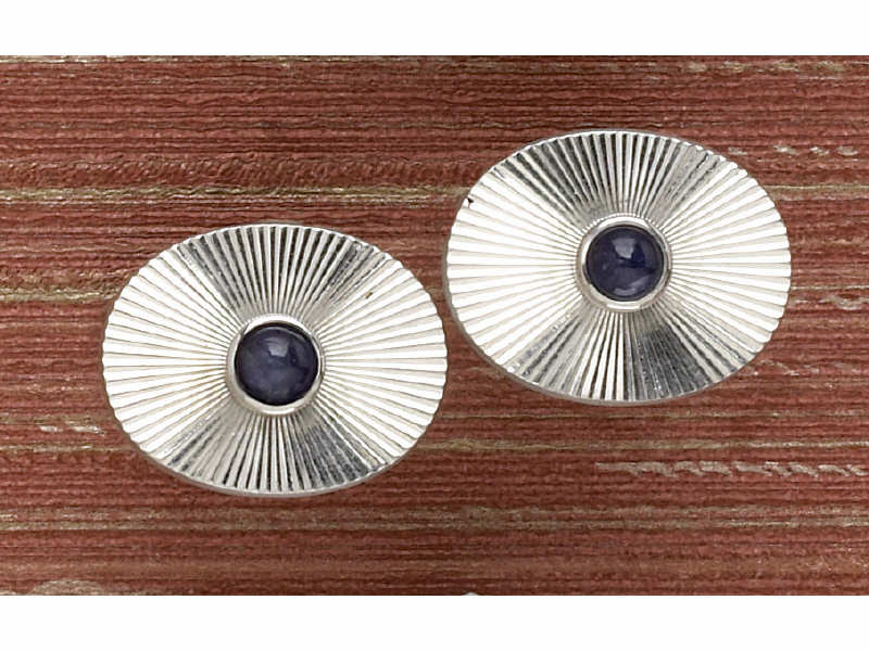 Appraisal: CUFF LINKS k white gold oval fluted design cuff links