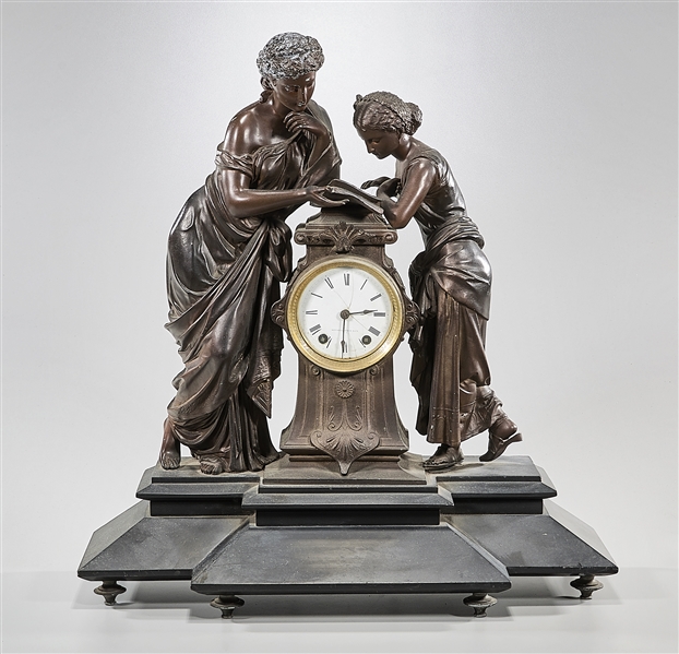 Appraisal: Seth Thomas Michell Vance figural mantel clock with two Classical-form