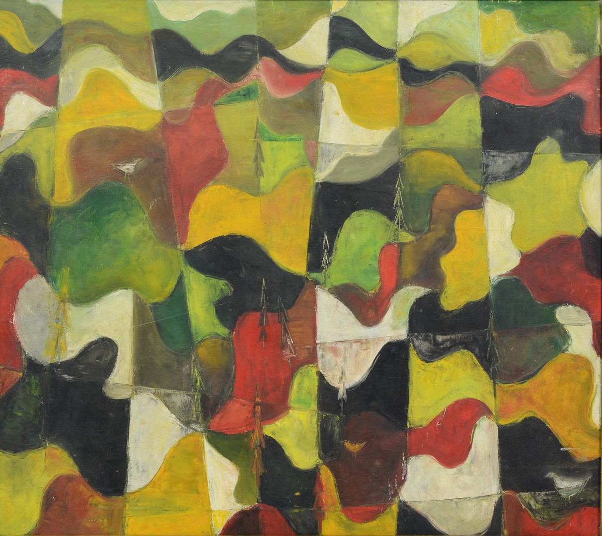 Appraisal: Attributed to Lee Krasner American - oil on canvas this