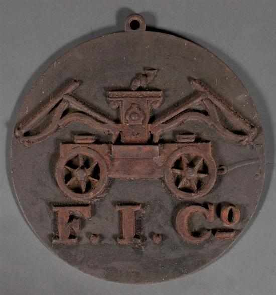 Appraisal: American cast iron fire mark for the ''Fireman's Insurance Company''