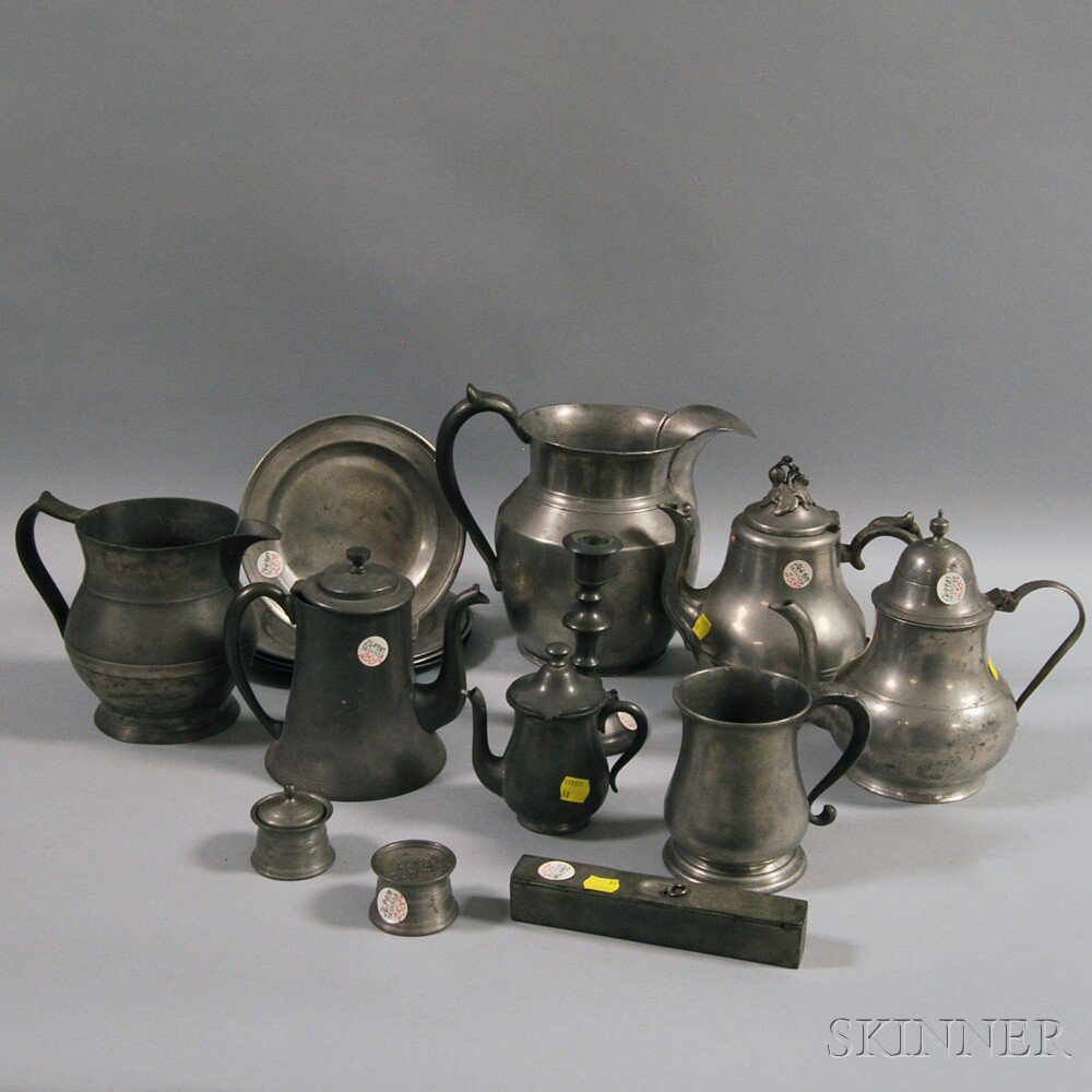 Appraisal: Sixteen Pieces of Pewter Tableware th to th century including