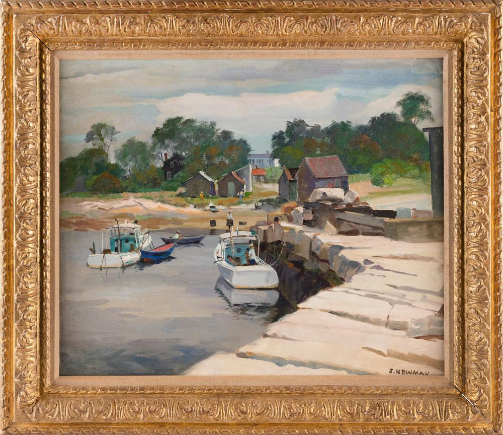 Appraisal: JOSEPH NEWMAN NEW YORK - HARBOR SCENE NORTH SHORE MASSACHUSETTS