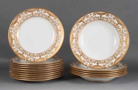 Appraisal: Set of Royal Crown Darby gilt decorated china luncheon plates