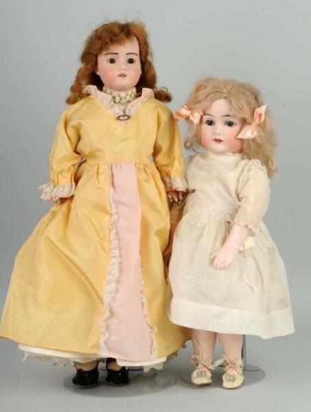 Appraisal: Lot of German Bisque Girl Dolls Description One incised K