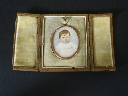 Appraisal: An early th century ct gold set portrait miniature of