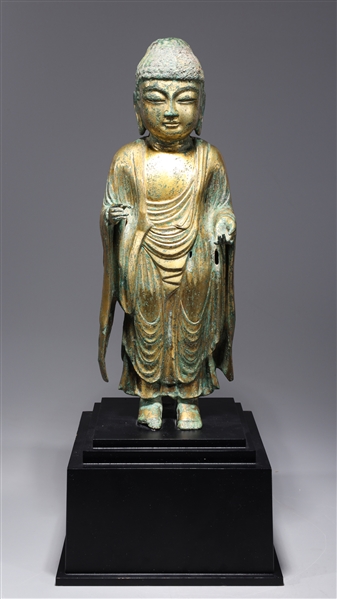 Appraisal: Chinese gilt bronze standing figure of Buddha with custom base