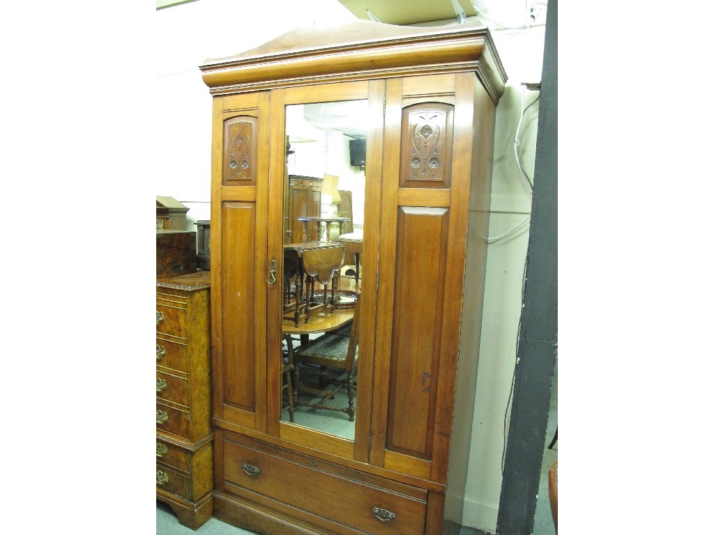 Appraisal: Late Victorian mahogany mirror door wardrobe