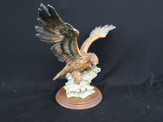 Appraisal: G Armani Capodimonte Figurine of a Hawk wood base signed