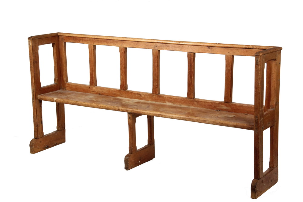 Appraisal: SCHOOL BENCH - Early American School Bench in pine with