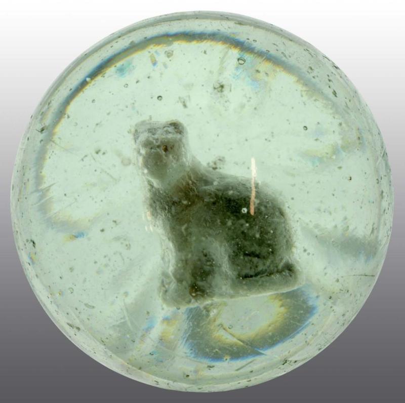 Appraisal: Sulphide Sitting Cat Marble Description Figure is well-centered Condition Size