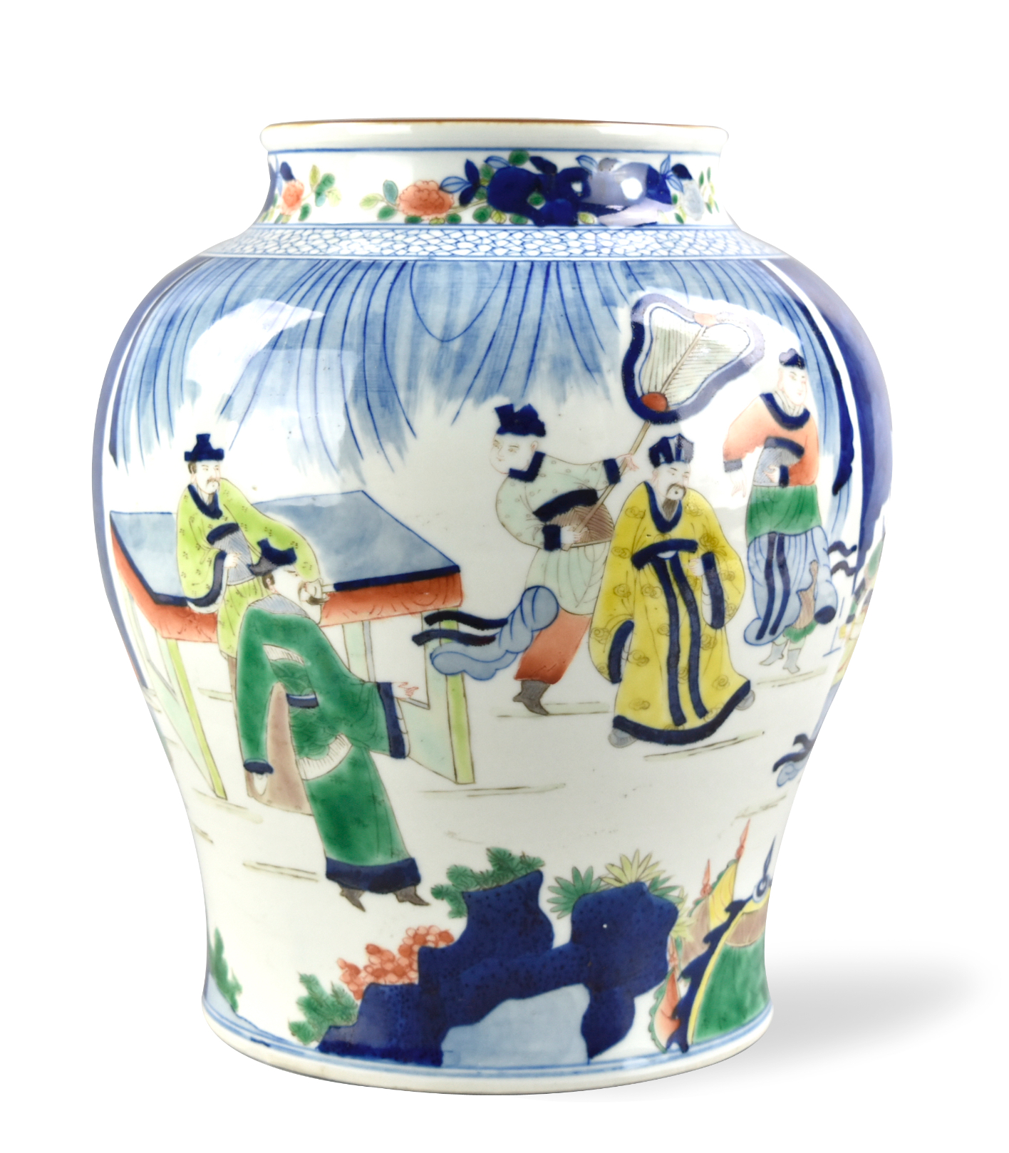 Appraisal: Chinese famille verte jar the ovoid body rising from a