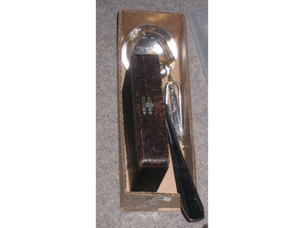 Appraisal: Lot comprising cased set of cake forks ladles etc