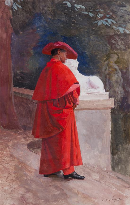 Appraisal: Sale Lot Jehan Georges Vibert French - A Moment's Contemplation