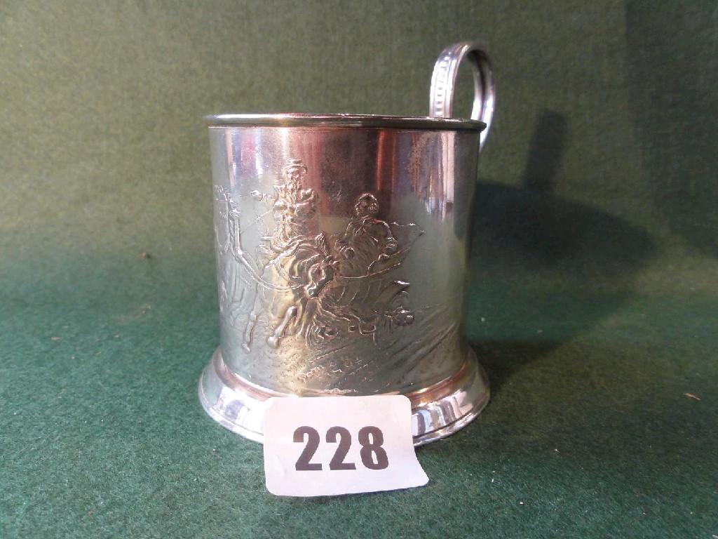 Appraisal: A white metal coffee can holder with loop handle and