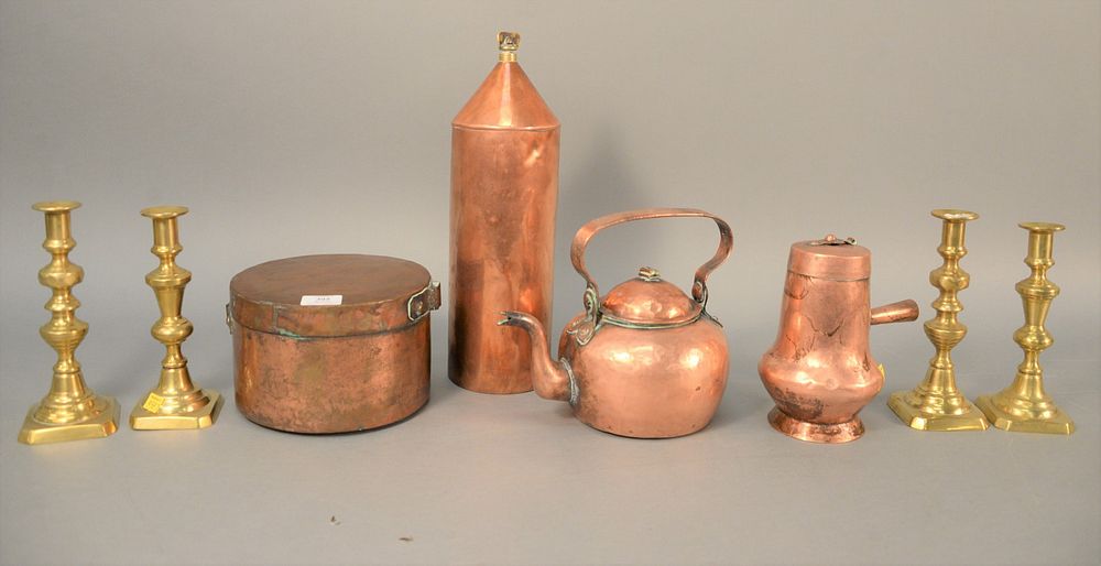 Appraisal: Group of eight items to include two pairs of brass