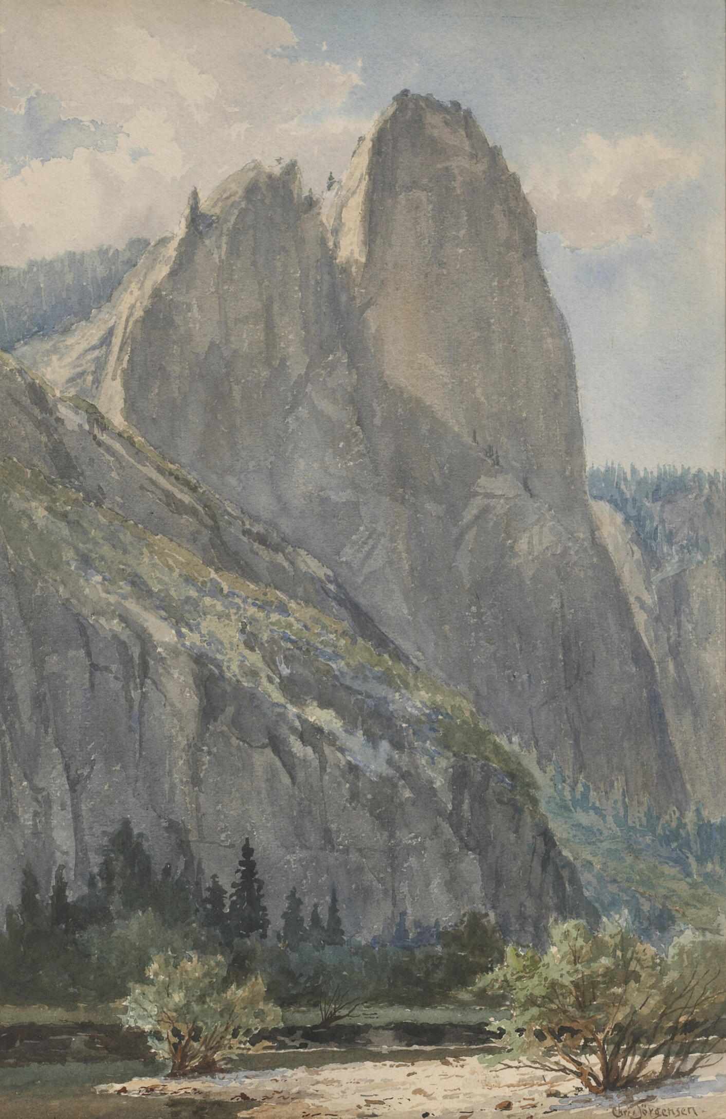 Appraisal: Christian Jorgensen American - View of Yosemite Valley signed 'Chris